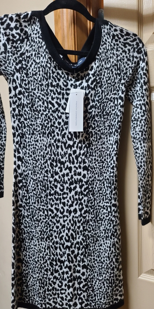 French Connection Sweater Dress - Black / White